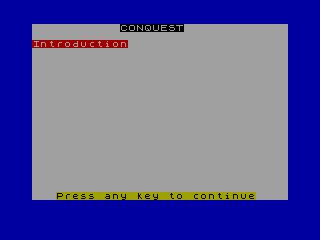 CONQUEST INSTRUCTION — ZX SPECTRUM GAME ИГРА