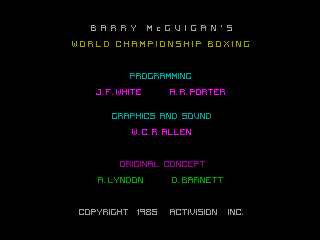 Barry McGuigan World Championship Boxing — ZX SPECTRUM GAME ИГРА