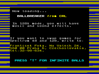 Ball Breaker — ZX SPECTRUM GAME ИГРА