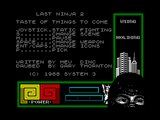 Last Ninja 2 — ZX SPECTRUM GAME ИГРА