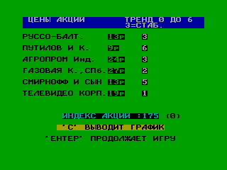 STOCK MARKET AKA RUSSIAN BIRJA — ZX SPECTRUM GAME ИГРА