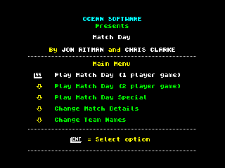 MATCH DAY — ZX SPECTRUM GAME ИГРА