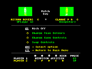 MATCH DAY — ZX SPECTRUM GAME ИГРА