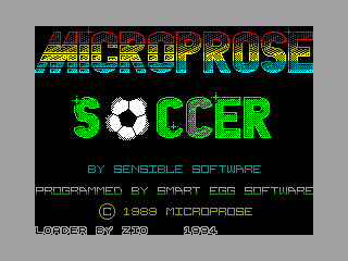 MicroProse Soccer — ZX SPECTRUM GAME ИГРА