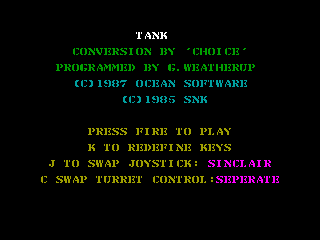 TANK — ZX SPECTRUM GAME ИГРА