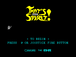 That's the Spirit — ZX SPECTRUM GAME ИГРА