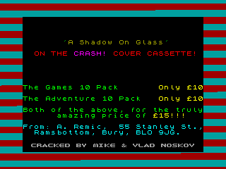 Shadow on Glass, A — ZX SPECTRUM GAME ИГРА