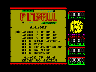 ADVANCED PINBAL SIMULATOR — ZX SPECTRUM GAME ИГРА