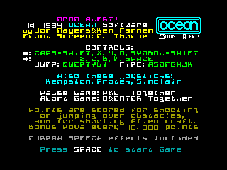 Moon Alert — ZX SPECTRUM GAME ИГРА