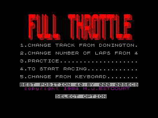 Full Throttle — ZX SPECTRUM GAME ИГРА