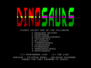 Dinosaurs — ZX SPECTRUM GAME ИГРА