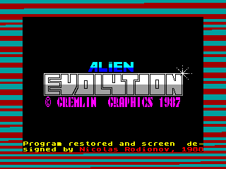 Alien Evolution — ZX SPECTRUM GAME ИГРА