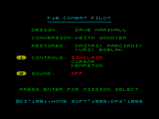 F-16 Combat Pilot — ZX SPECTRUM GAME ИГРА