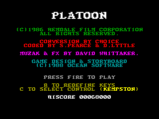 PLATOON — ZX SPECTRUM GAME ИГРА