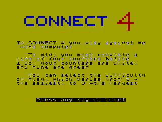 CONNECT 4 — ZX SPECTRUM GAME ИГРА