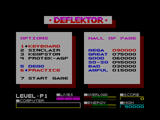 Deflektor — ZX SPECTRUM GAME ИГРА