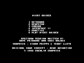 Night Raider — ZX SPECTRUM GAME ИГРА