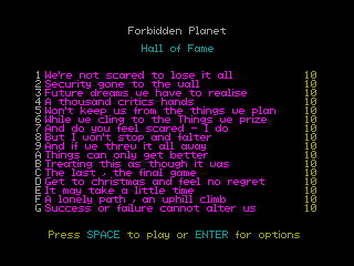 FORBIDDEN PLANET — ZX SPECTRUM GAME ИГРА