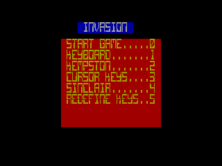 INVASION — ZX SPECTRUM GAME ИГРА