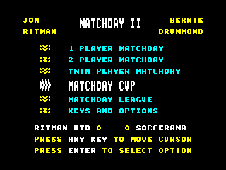 MATCH DAY II — ZX SPECTRUM GAME ИГРА