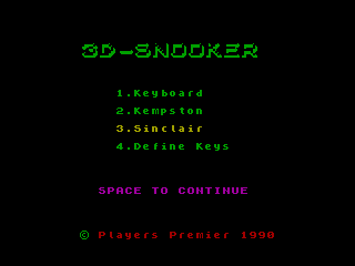 3D Snooker — ZX SPECTRUM GAME ИГРА