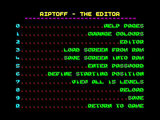 RIPTOFF EDITOR — ZX SPECTRUM GAME ИГРА