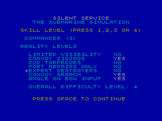 SILENT SERVICE — ZX SPECTRUM GAME ИГРА