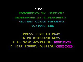 TANK CHOICE — ZX SPECTRUM GAME ИГРА