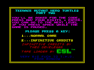 TEENAGE MUTANT HERO TURTLES 2 — ZX SPECTRUM GAME ИГРА