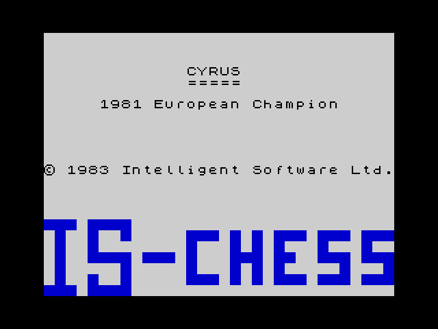 Cyrus IS Chess — ZX SPECTRUM GAME ИГРА