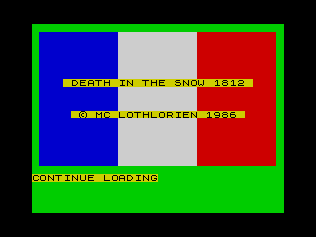 Death in the Snow 1812 — ZX SPECTRUM GAME ИГРА