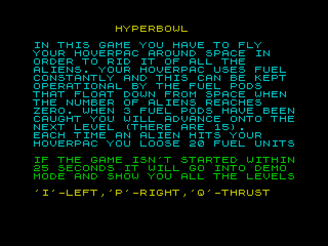 Hyperbowl — ZX SPECTRUM GAME ИГРА
