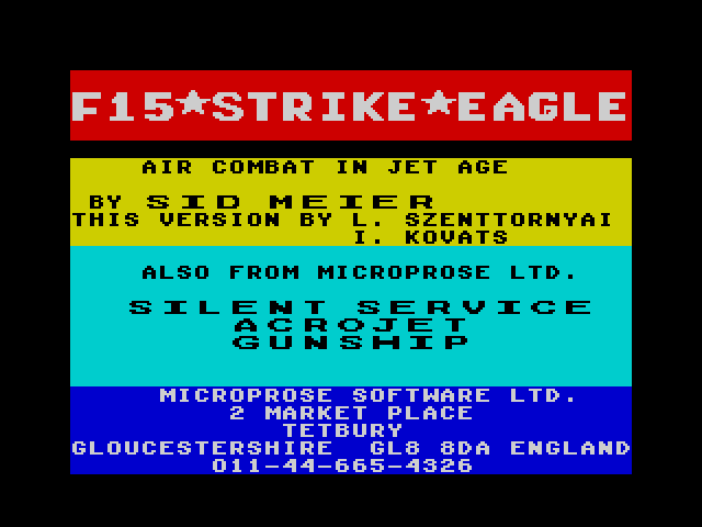 F-15 Strike Eagle — ZX SPECTRUM GAME