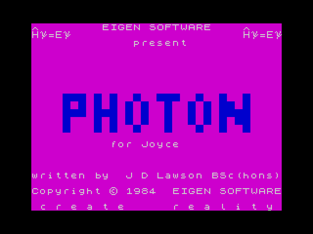 Photon — ZX SPECTRUM GAME