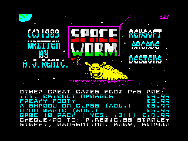 Space Worm — ZX SPECTRUM GAME ИГРА