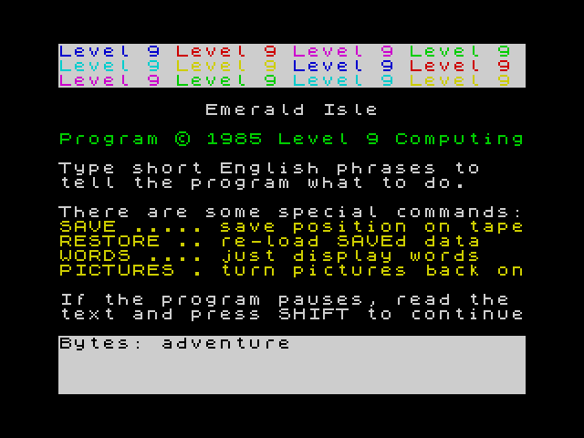 Emerald Isle — ZX SPECTRUM GAME ИГРА