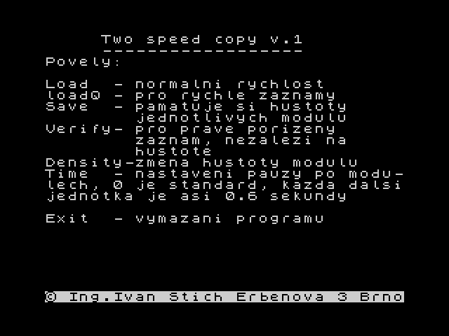 2-Speed Copy — ZX SPECTRUM GAME ИГРА
