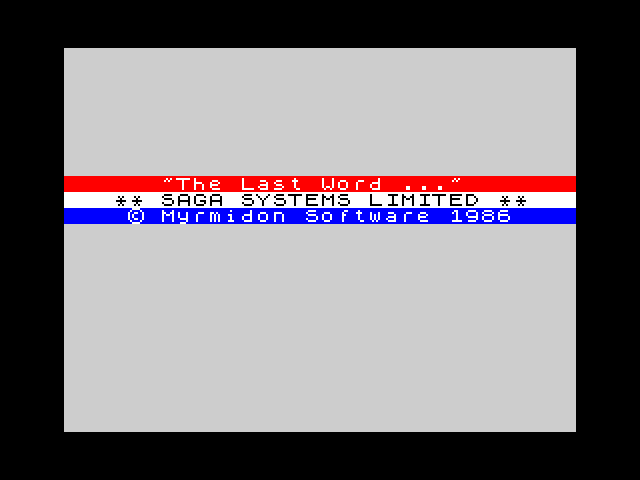 The Last Word — ZX SPECTRUM GAME ИГРА