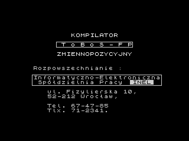 ToBoS Fp — ZX SPECTRUM GAME ИГРА